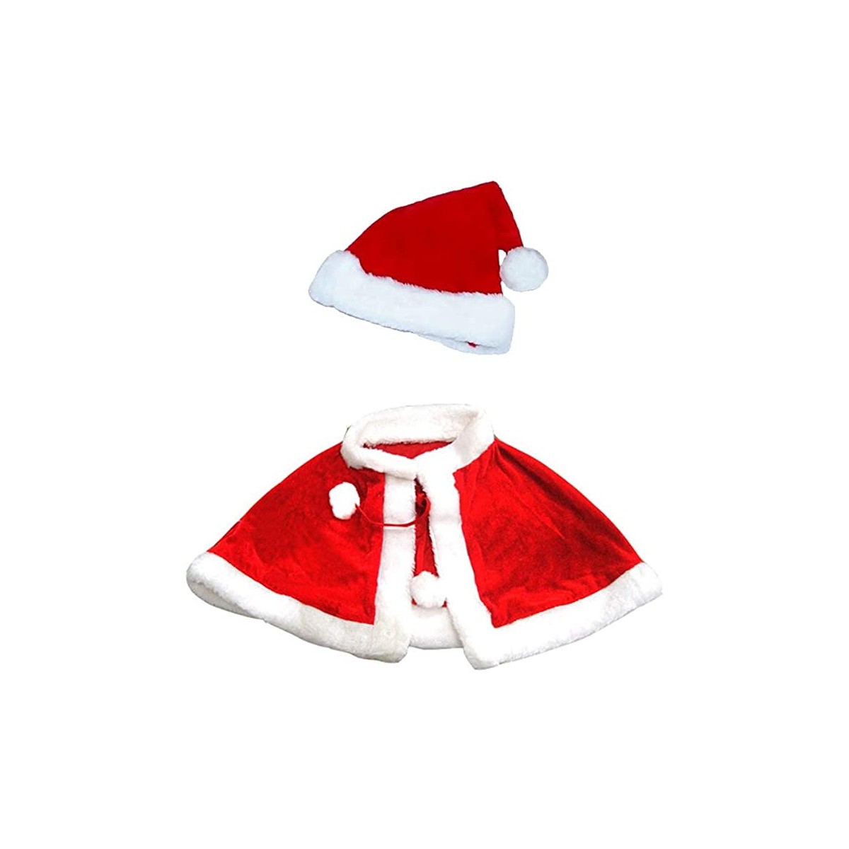 Mantello rosso con cappello di Mamma Natale, per bambini