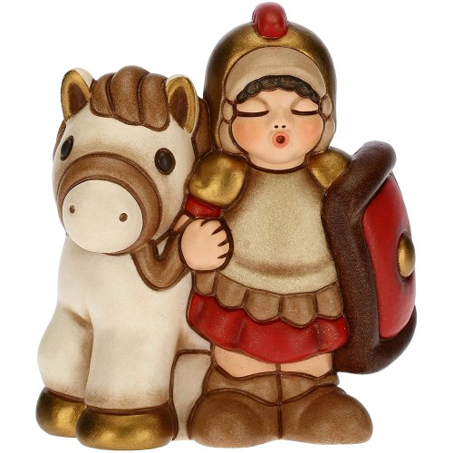 Statuina soldato con cavallo - THUN, in ceramica