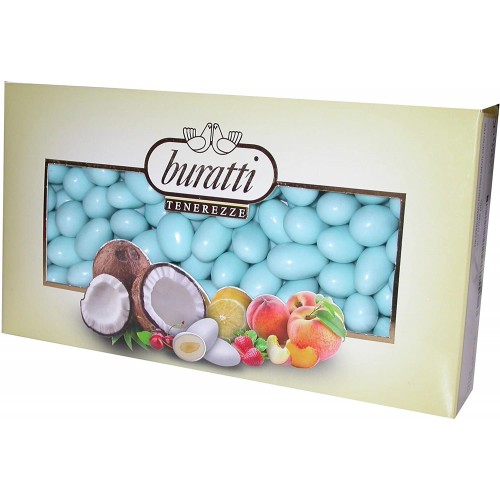 Confetti mandorla e frutta assortita Buratti, celesti, da 1 kg