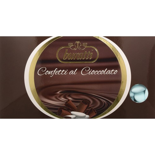 Confetti al cioccolato, Azzurri, 1 kg - Buratti, con mandorla