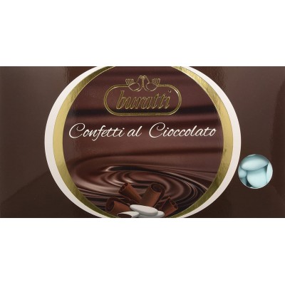 Confetti al cioccolato, Azzurri, 1 kg - Buratti, con mandorla