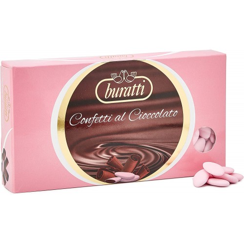 Confetti al Cioccolato, rosa - Buratti da 1 kg, con mandorla