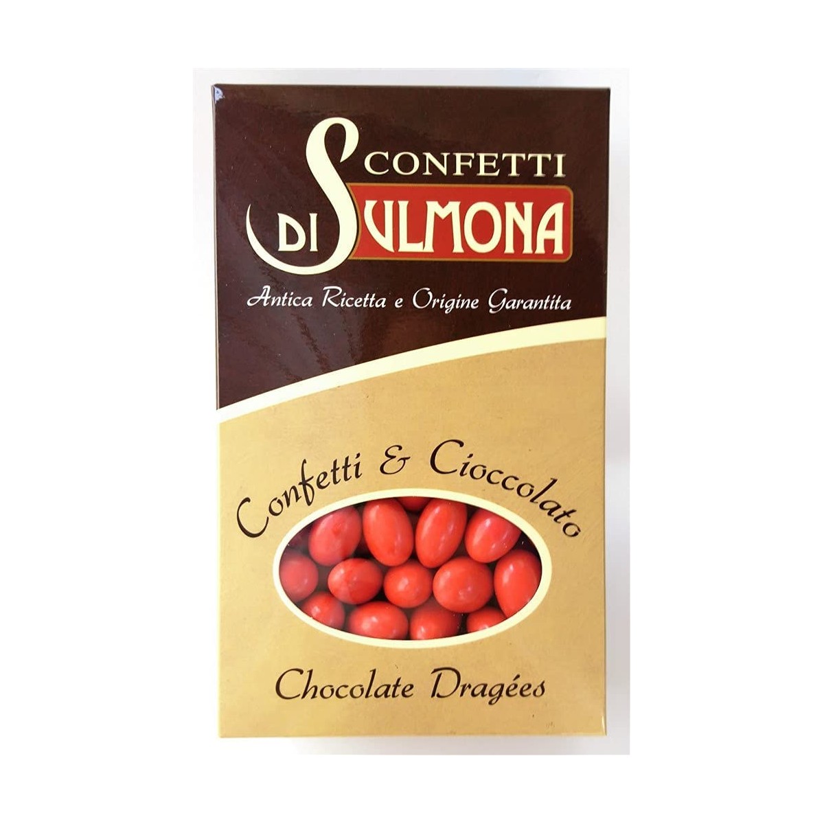 Confetti di Sulmona Ciocomandorla rossi, doppio cioccolato