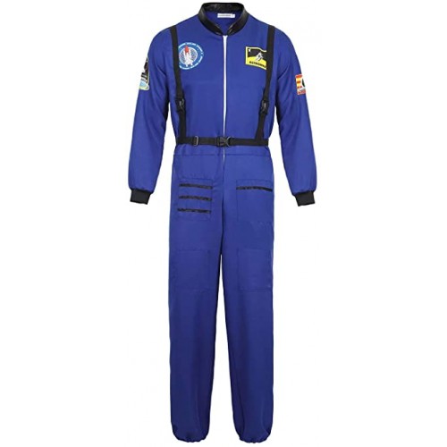 Costume astronauta, tuta blu spaziale, per adulti
