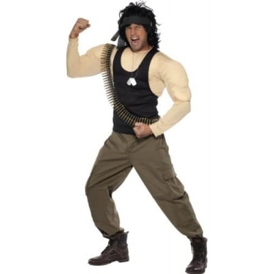 Costume da Rambo, Silvester Stallone, per adulti