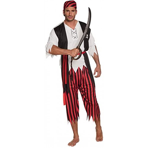 Costume Pirata Jack, per adulti, completo di accessori