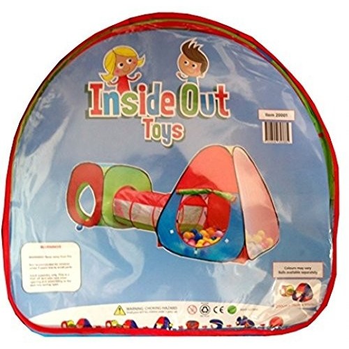 Inside Out Toys Childrens, Kids Pop up Play Tenda e Tunnel Set - in Rosso/Blu/Verde