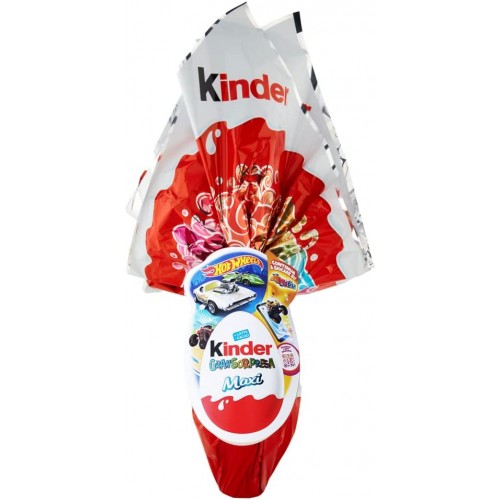 Uovo Kinder Gransorpresa Hot Wheels, da 250 gr, formato maxi