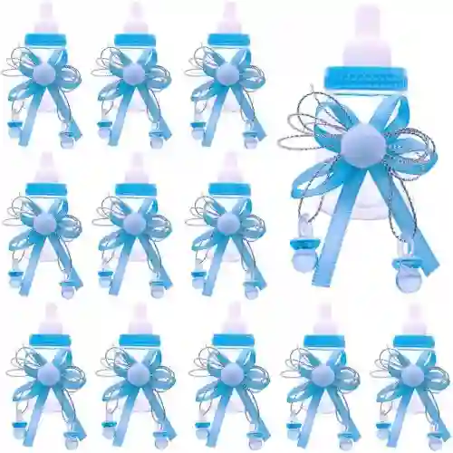 Set da 24 biberon Bottiglia portaconfetti, azzurri, per bomboniere