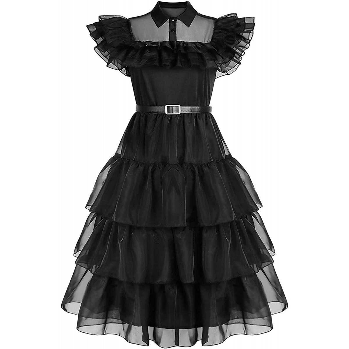 Vestito Mercoledì Addams Bambina, completo, per Carnevale