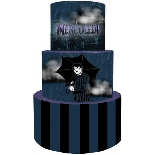 Torta scenografica a tema Mercoledì Addams, 36 cm h x 25