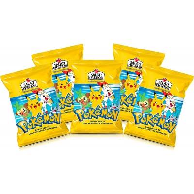 5 confezioni di Patatine Pokemon con Sorpresa 50gr