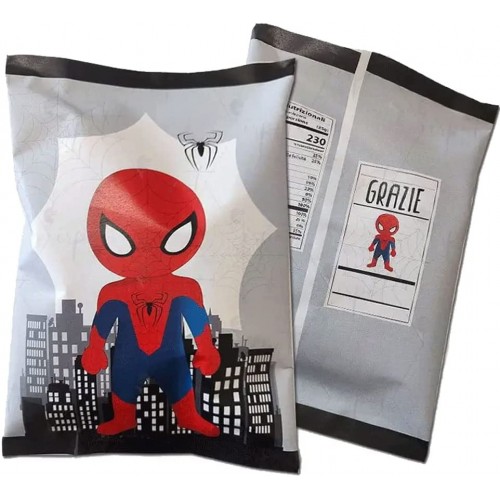 10 confezioni di patatine Spiderman, l'Uomo Ragno, da 35 gr