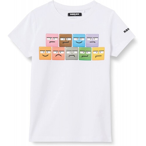 T-shirt bianca tema Roblox, per bambini e ragazzi
