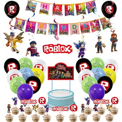 Kit festa con 50 articoli tema Roblox, accessori decorativi tavola
