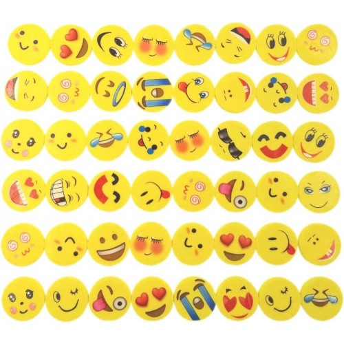 Set da 48 gomme da cancellare Emoji emoticon, per bomboniere o regolalini