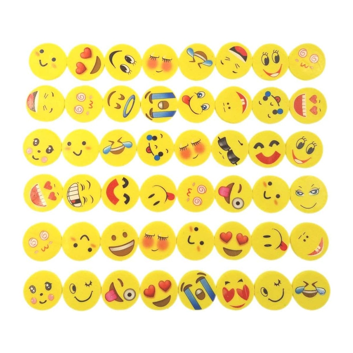 Set da 48 gomme da cancellare Emoji emoticon, per bomboniere o regolalini