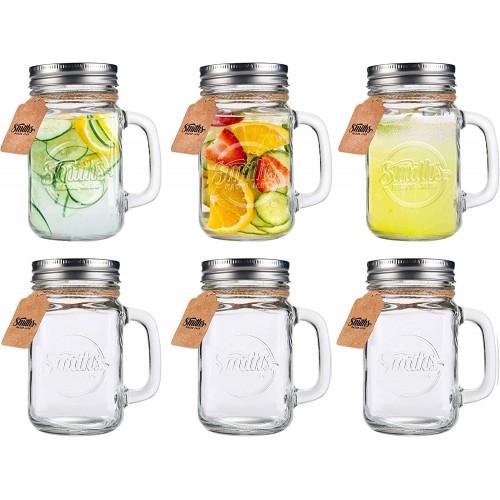 Set di 6 bicchieri barattoli in vetro da 473 ml per cocktail