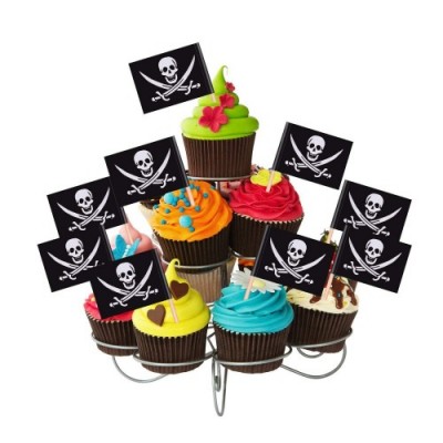 Blulu 100 Pezzi Cocktail Pirata Bandiere di Stuzzicadenti Topper per Torte per Cibo, Antipasto, Cocktail, Cupcake Decorazione