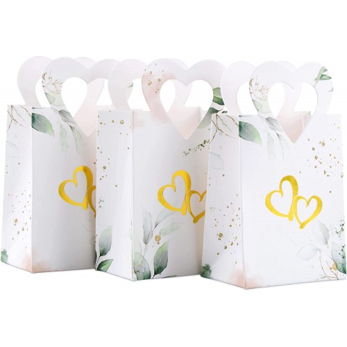 Set da 100 scatoline matrimonio in cartoncino con cuore oro