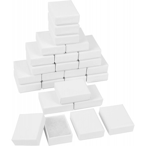 Kit con 25 Scatole in Cartone bianco da 5,7 x 4,5 x 2,1 cm