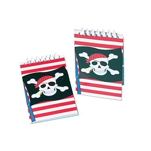 Block Notes Pirati, confezione da 12 accessori per feste