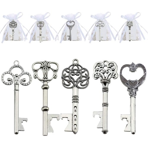 Set da 50 chiavi Apribottiglie per Bomboniere in argento, 5 stili