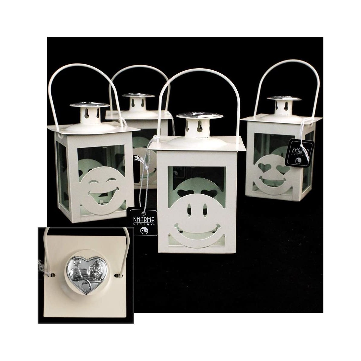 Kit da 6 lanterne con simpatiche Faccine Emoticon, bomboniere