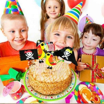 XUNKE 48 Pezzi Pirati Torta Topper Cupcake Picks Decorazione Torte per Bambini Compleanno Festa Decorazione