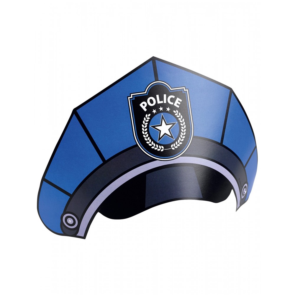8 cappellini Polizia in cartoncino