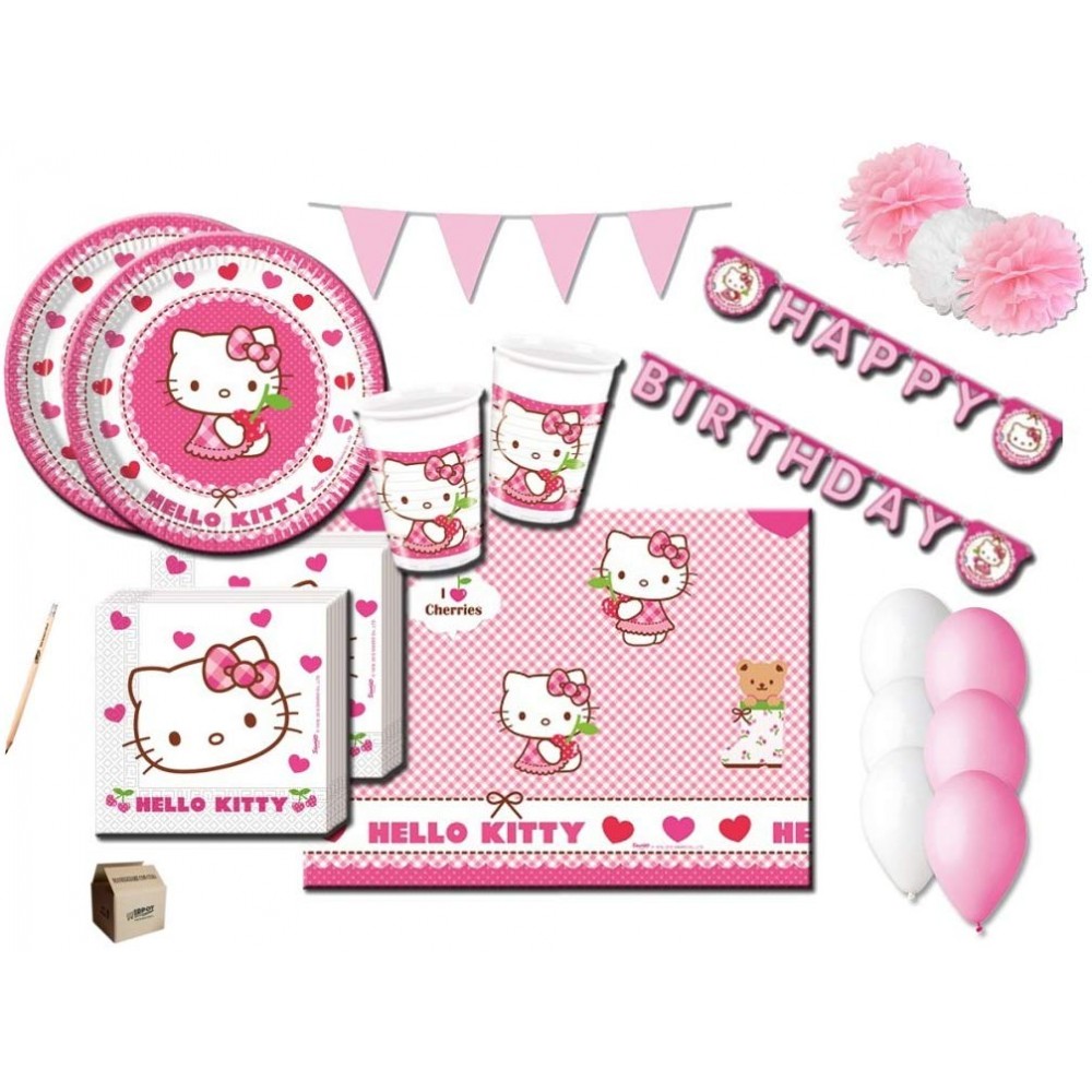 Kit compleanno 32 persone Hello Kitty