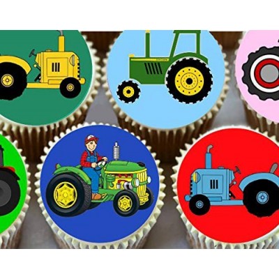24 x 3.8 cm trattori - decorazioni rotonde edibili per torte, ideali per compleanni
