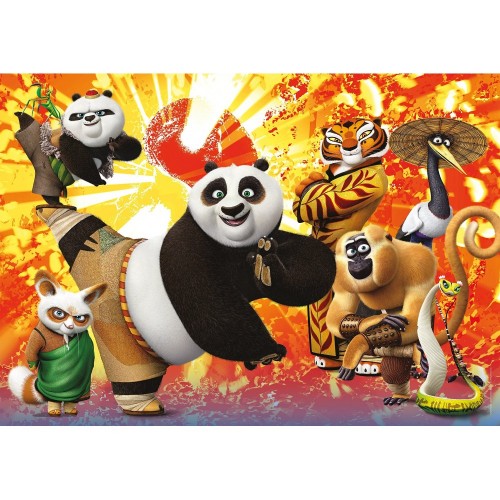 Clementoni- Kung Fu Panda 3 Supercolor Puzzle Maxi, 104 Pezzi, 27959