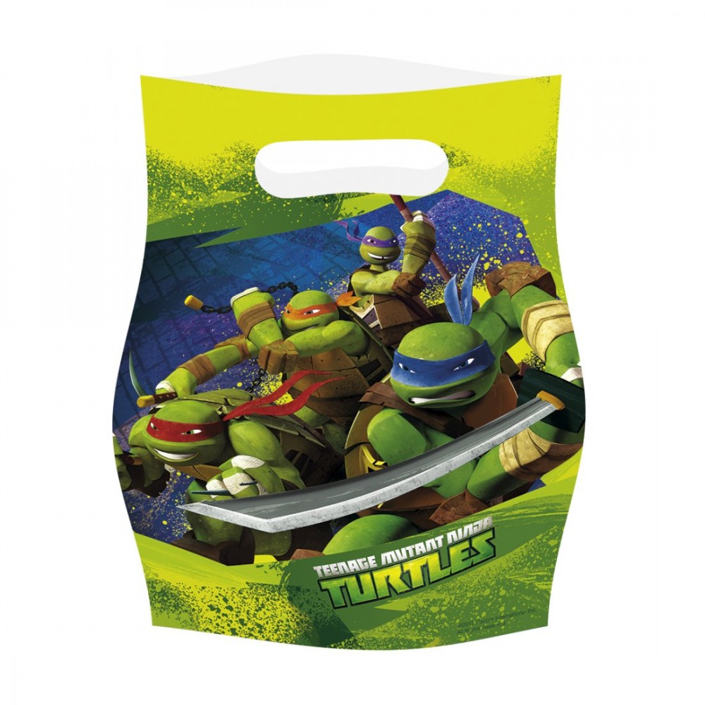 Bustine Ninja Turtles, sacchettini in plastica per feste