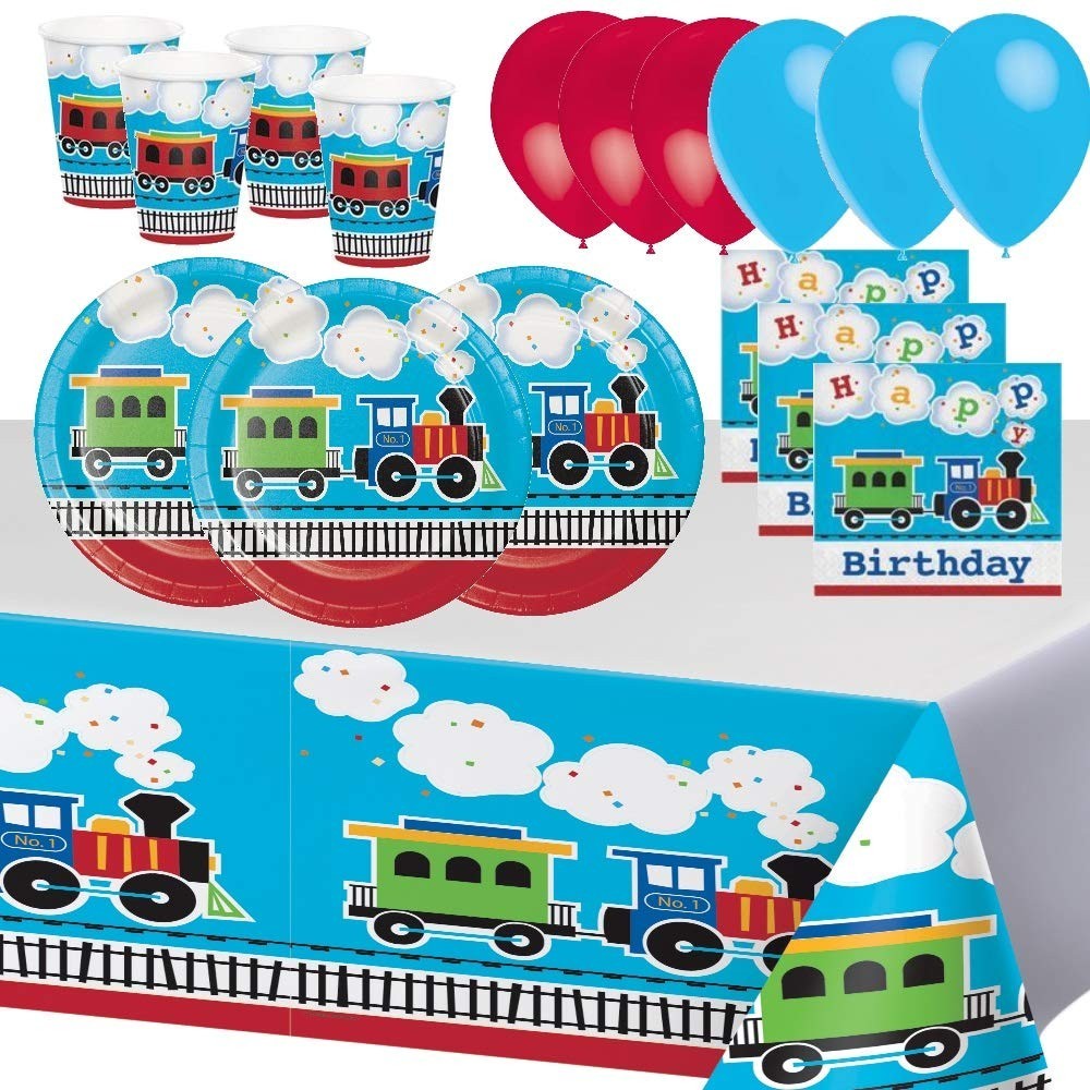 Generico Feste Compleanno Treni Tutti a Bordo Locomotiva Veicolo Partito Bambino Ragazzo Decorazione Tavolo Stoviglie Tovagli