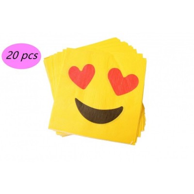 Materiale per feste con motivo emoji, 164 pezzi, piatti di carta da 17,8 cm e bicchieri di carta da 22,8 cm, tovaglioli, per 