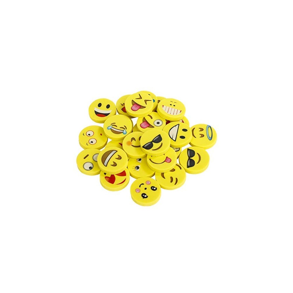 108 pezzi divertenti e graziose mini Emoji gomme da cancellare 3 forme di emoticon per bambini e studenti ideali per feste in classe e scuola Gomme da cancellare 