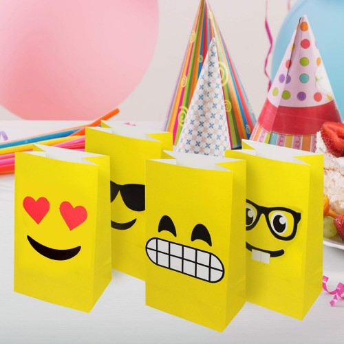 Moji Bags Emoji Sacchetti Regalo per Bambini in Carta per Festeggiare 36 Pacchetti