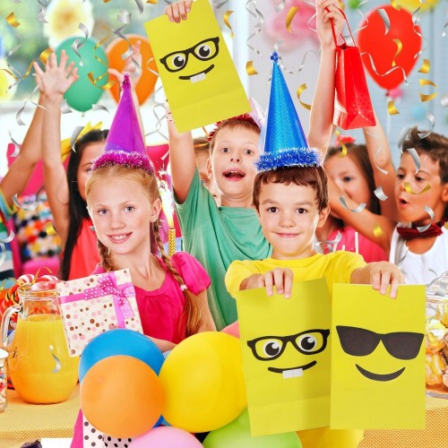 Moji Bags Emoji Sacchetti Regalo per Bambini in Carta per Festeggiare 36 Pacchetti