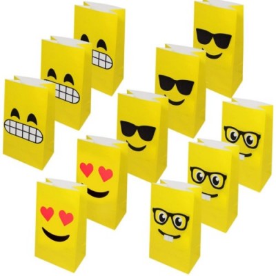 Sacchetti Regalo Emoticons, confezione da 36 sacchetti di carta
