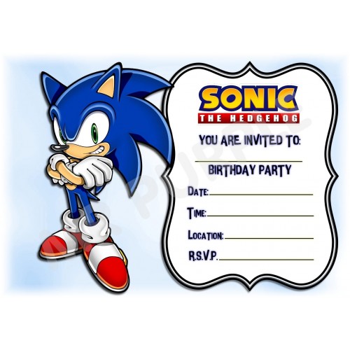 12 Inviti di compleanno Sonic