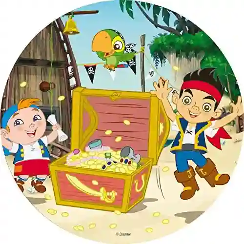 Cialda Jake e i pirati, diametro 20 cm, per decorare torte