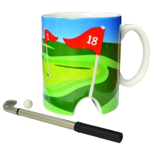 LONGRIDGE, Set Tazza + Mazza da Golf Mini, Bianco Blanc 