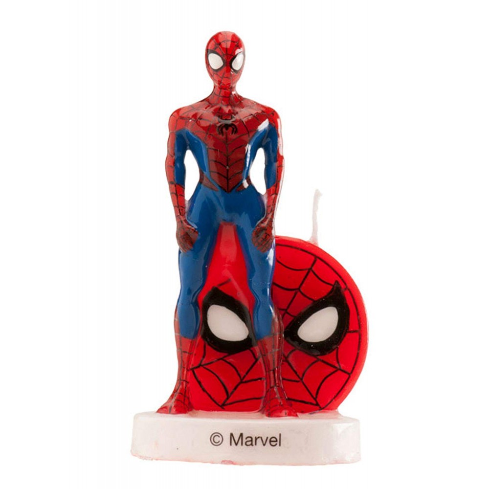 Candelina Spiderman 3d in cera per decorare torte