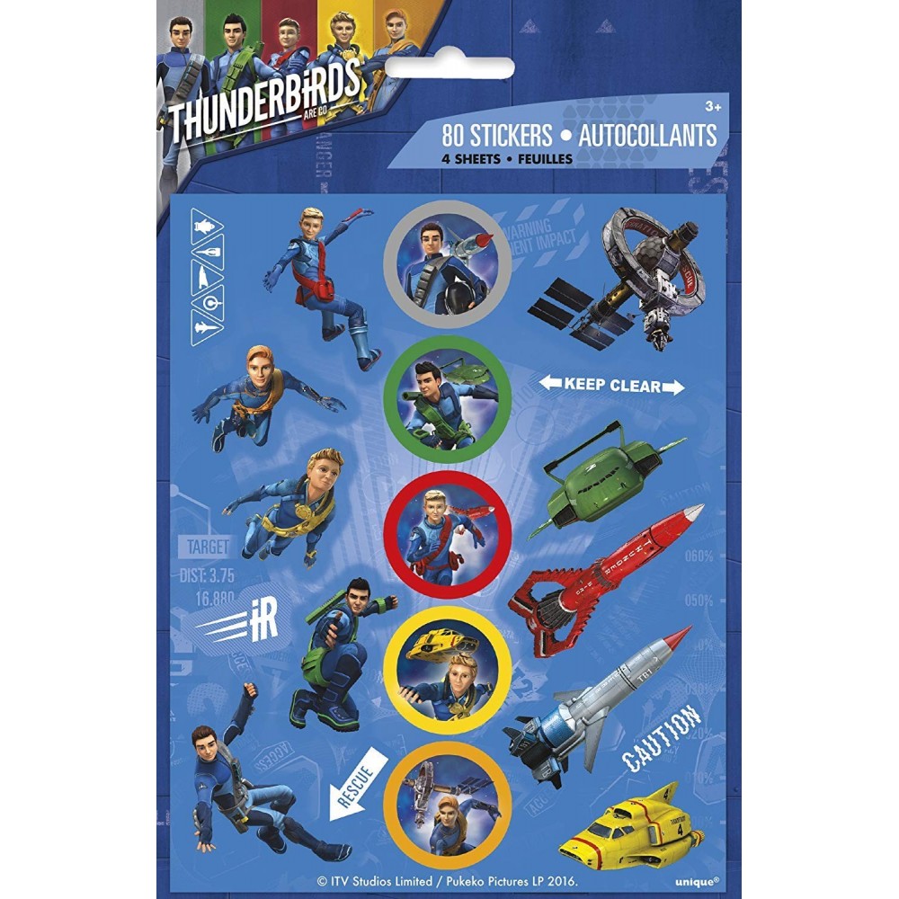 4 regalini Thunderbirds Sticker Sheets