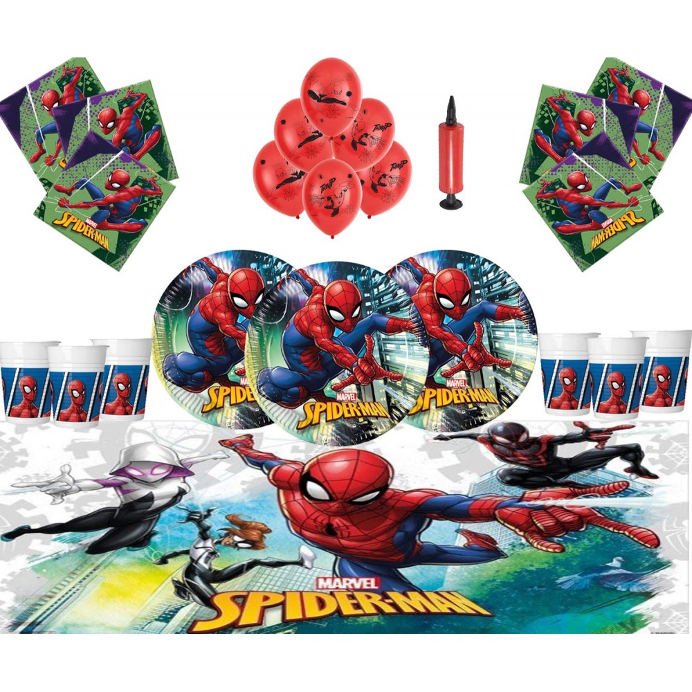 Kit 16 persone con palloncini Spiderman