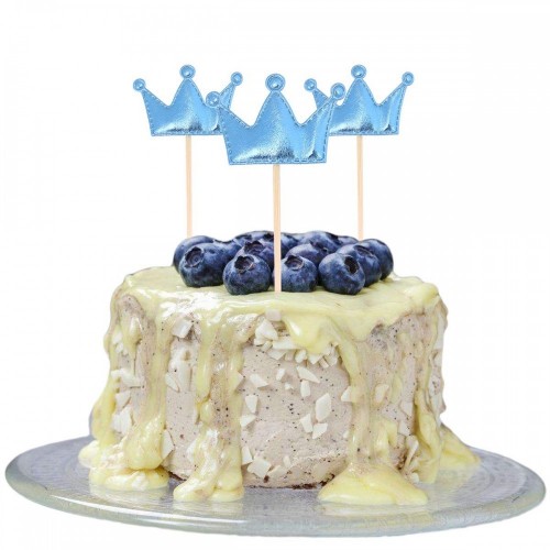 BESTONZON Topper per cupcake torta a corona cocktail topper per compleanno fest decorazioni topper 10pcs Blu 
