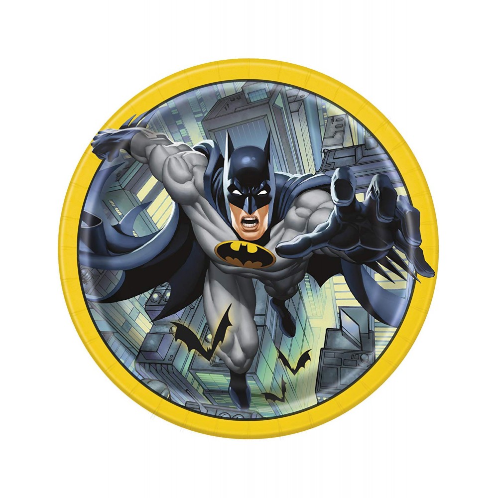 Piatti Batman, 8 pz, diamentro 23 cm, per feste