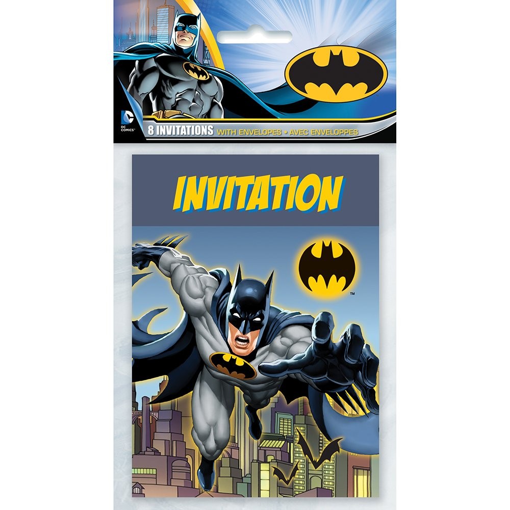 Inviti Batman, confezione da 8, per feste