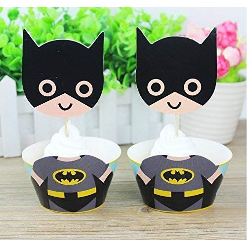 Topper dolci Batman, 12 accessori dell'uomo Pipistrello